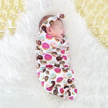 

Newborn Baby Sleeping Bag Cute Cartoon Animal Printed Swaddle Blanket Sleeping Swaddle Muslin Wrap+Hat 2pcs New Born Set