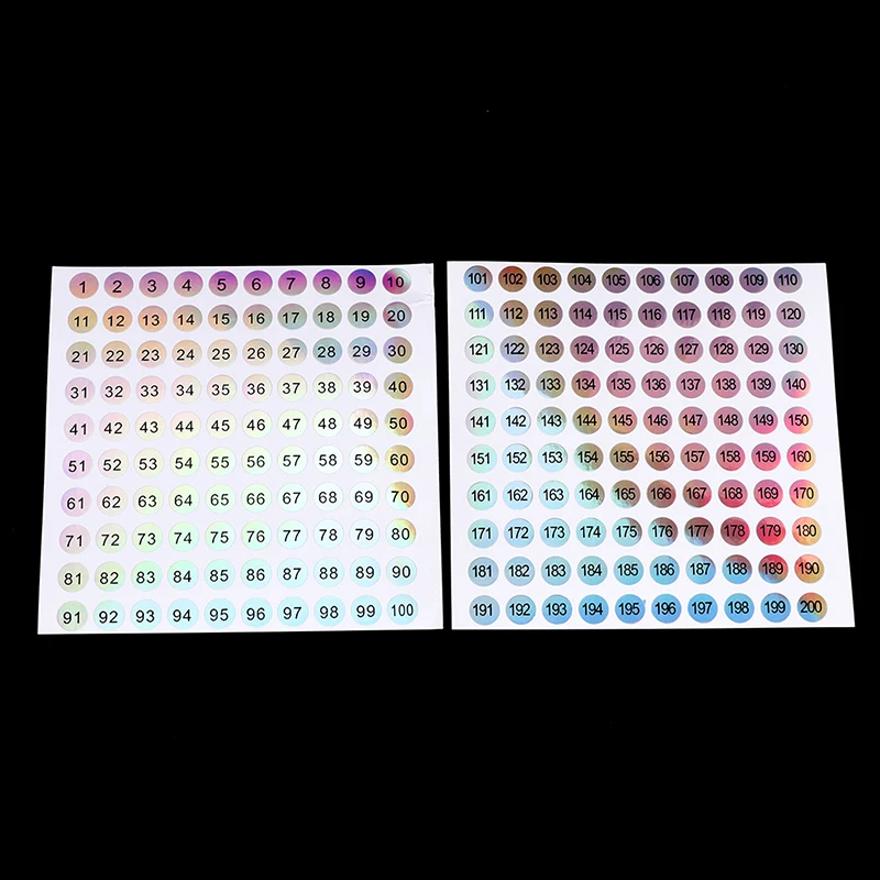 1/2/5 Sheet Number 1-500 Laser Marker Stickers For Nail Polish Glue Bottle Waterproof Stickers