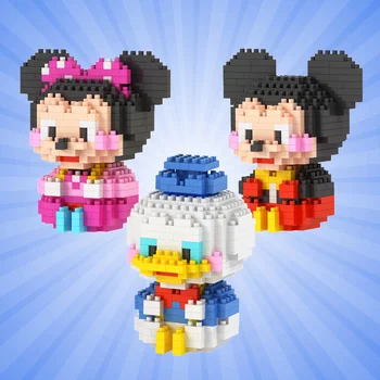 

Mickey Minnie Donald Mini Cute Blocks Figure Model Figurines Mini Toys For Girl Children Souvenir Birthday Gift