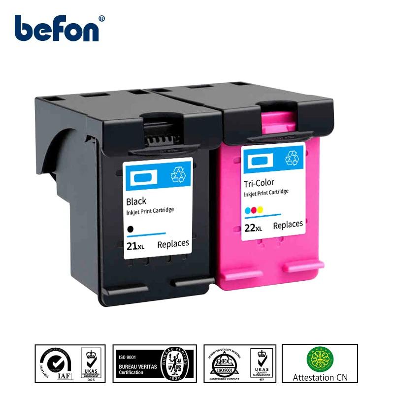 befon 21 22 XL Ink Cartridge Replacement for HP 21 22 HP21 HP22 21XL 22XL Deskjet F2235 2180 2280 F370 Printer toner cartridge