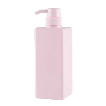 

650ml Pump Bottle Square Refillable Hand Soap Dispenser Shampoo Body Wash Face Wash Bottle Pink