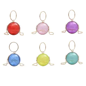 

Women Round Clear Prom Handbag Ladies Wedding Party Evening Banquet Purse Bag