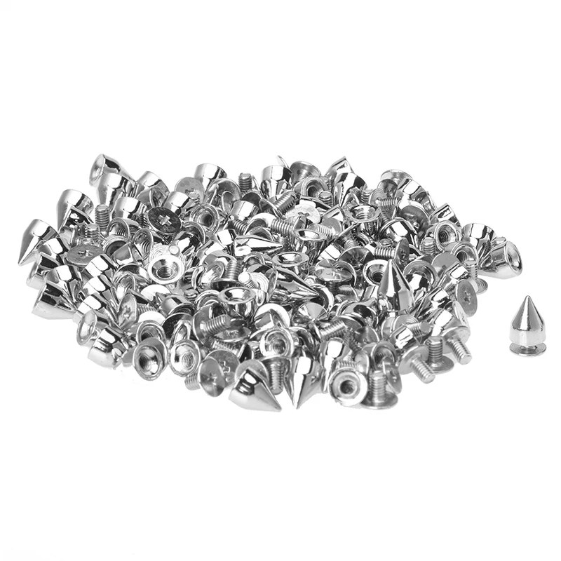 

100 x pyramid Bullet rivets Silver for shoes