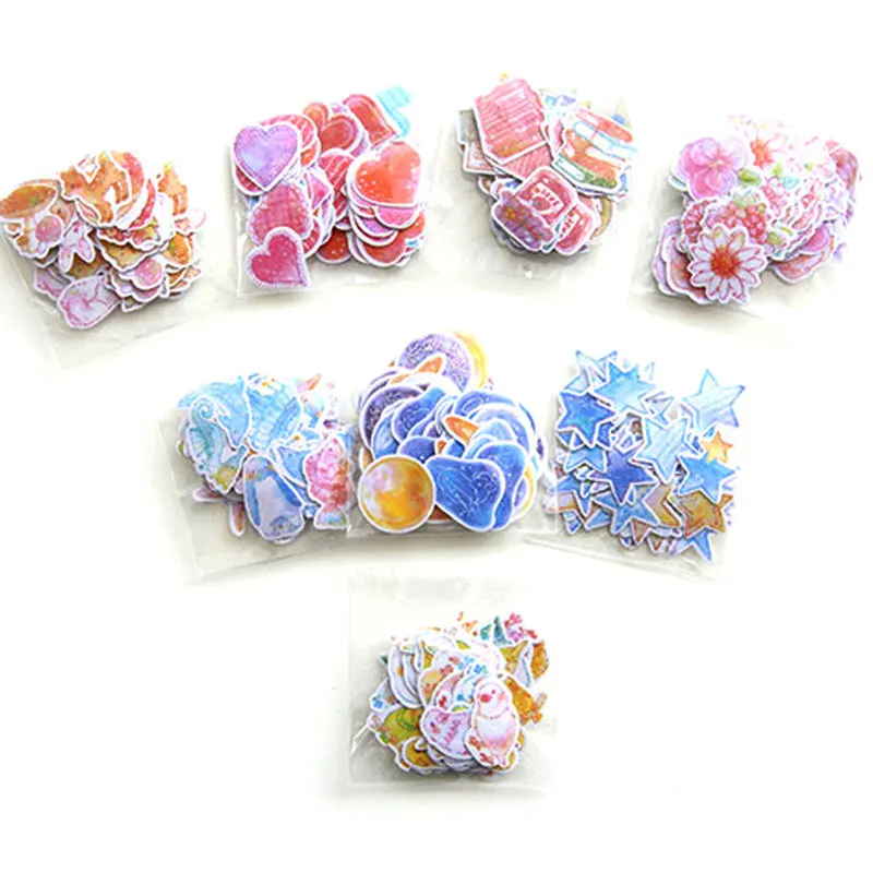 

70 Pcs / Pack DIY Cute Kawaii Romantic Heart Star Crafts Scrapbooking Sticker for Decoration Student Stationary School Supplies