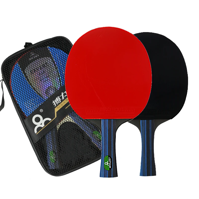 

2pcs/lot Table Tennis Bat table racket long short handle carbon blade rubber double face pimples in ping pong rackets with bag