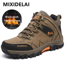 MIXIDELAI – bottines d'hiver chaudes en peluche pour homme, chaussures de travail, de neige, décontractées, à la mode, 39 47 