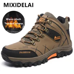 MIXIDELAI – bottines d'hiver chaudes en peluche pour homme, chaussures de travail, de neige, décontractées, à la mode, 39 47 