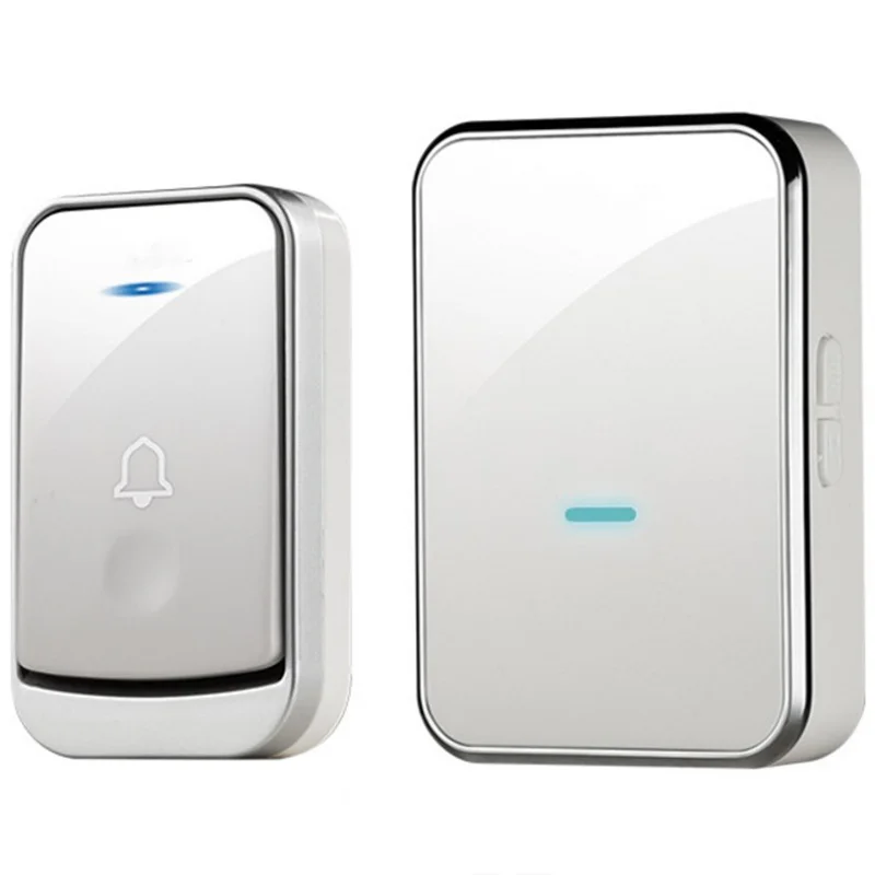 

ABKT-Eu Plug Wireless Doorbell System 45 Songs Doorbell Transmitter Chime Welcome Security Alarm System