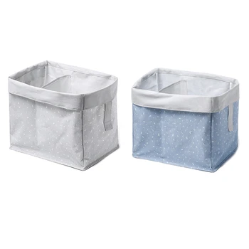 

New Collapsible Storage Basket Canvas Storage Laundry Bucket Moisture-Proof Double Grid