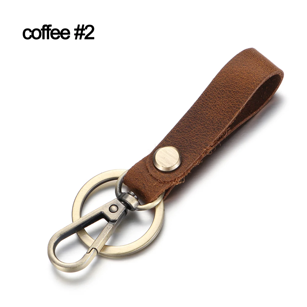 coffee 2 Mini Purse Holder Real Cowhide Keychain Genuine Leather Pocket For Car Keys Ring Clip Women Men Accessories Handmade Gift - Цвет: coffee 2