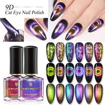 

BORN PRETTY 9D Cat Eye Nail Polish Gel Varnish Magic Chameleon Galaxy sparkly Effect Nail Art Polish Magnetic Multicolor Polish