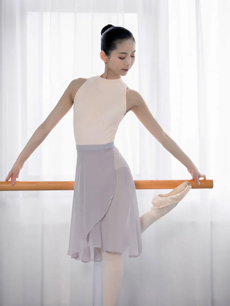 

Professional Adults Middle Long Chiffon Ballet Skirts Women Lyrical Soft Lace Up Ballet Dress Ballerina Dance Costumes