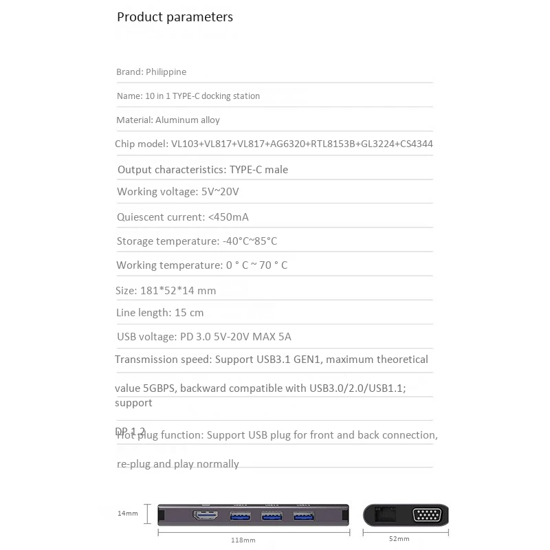 USB C концентратор type C к Мульти USB 3,0 концентратор HDMI адаптер док-станция для MacBook Pro huawei mate 30 USB-C 3,1 сплиттер порт