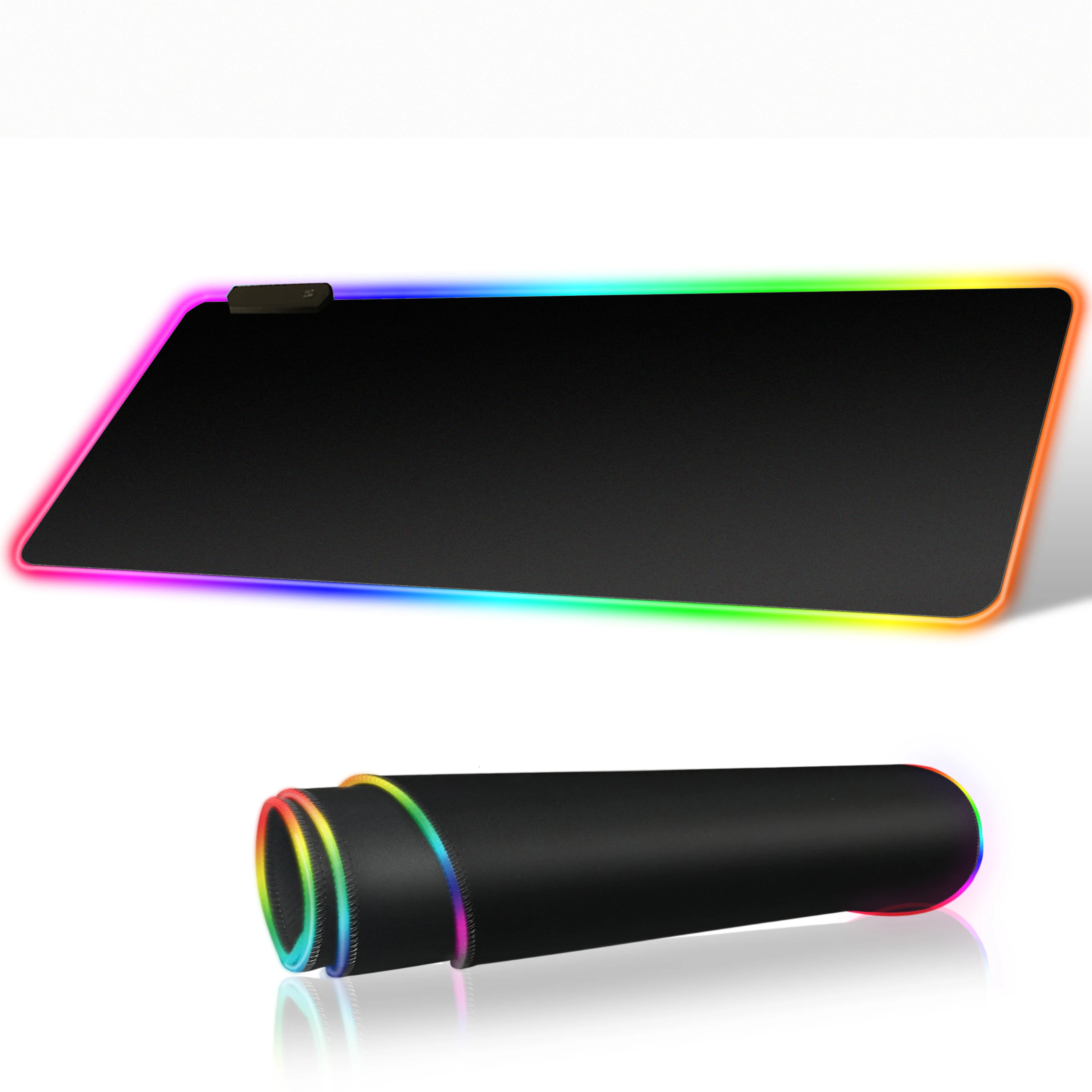 Alfombrilla de ratón RGB para gaming, alfombrilla de goma natural LED