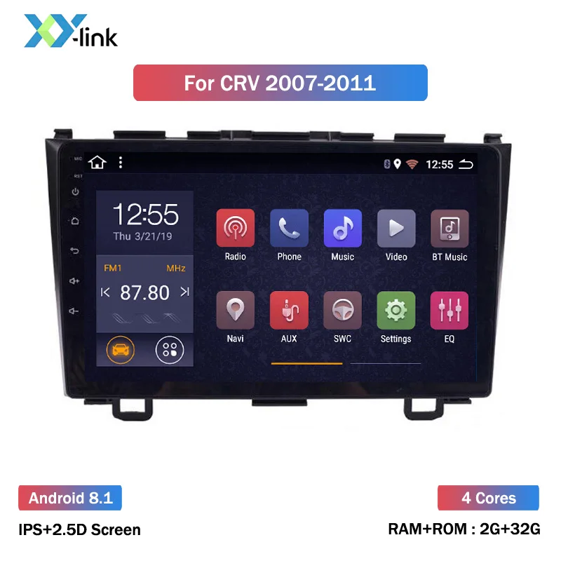 Android 8,1 автомобильный dvd gps мультимедийный плеер для Honda CRV CR-V 3 2007-2011 Автомобильный dvd Навигатор Радио Видео Аудио плеер - Цвет: 4 CORES 2G RAM