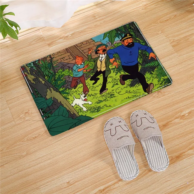 Мультфильм Tintin Приключения автомобиль лошадь Ностальгический домашний дверной коврик коридор кухня ковер крытый Открытый Добро пожаловать нескользящий напольный коврик 80 см - Цвет: 8