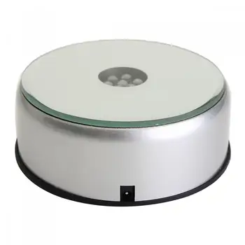 

Seven Colors Rotation Light Dual Power Crystal Trophy Base Rotating Display Base Stand 100~240V