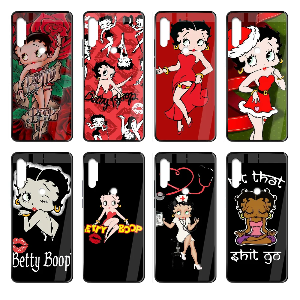 Сексуальный чехол для телефона Betty Boop корпус Xiaomi Redmi Note S2 4 5 6 7 8 K20 A S X Plus Pro черный