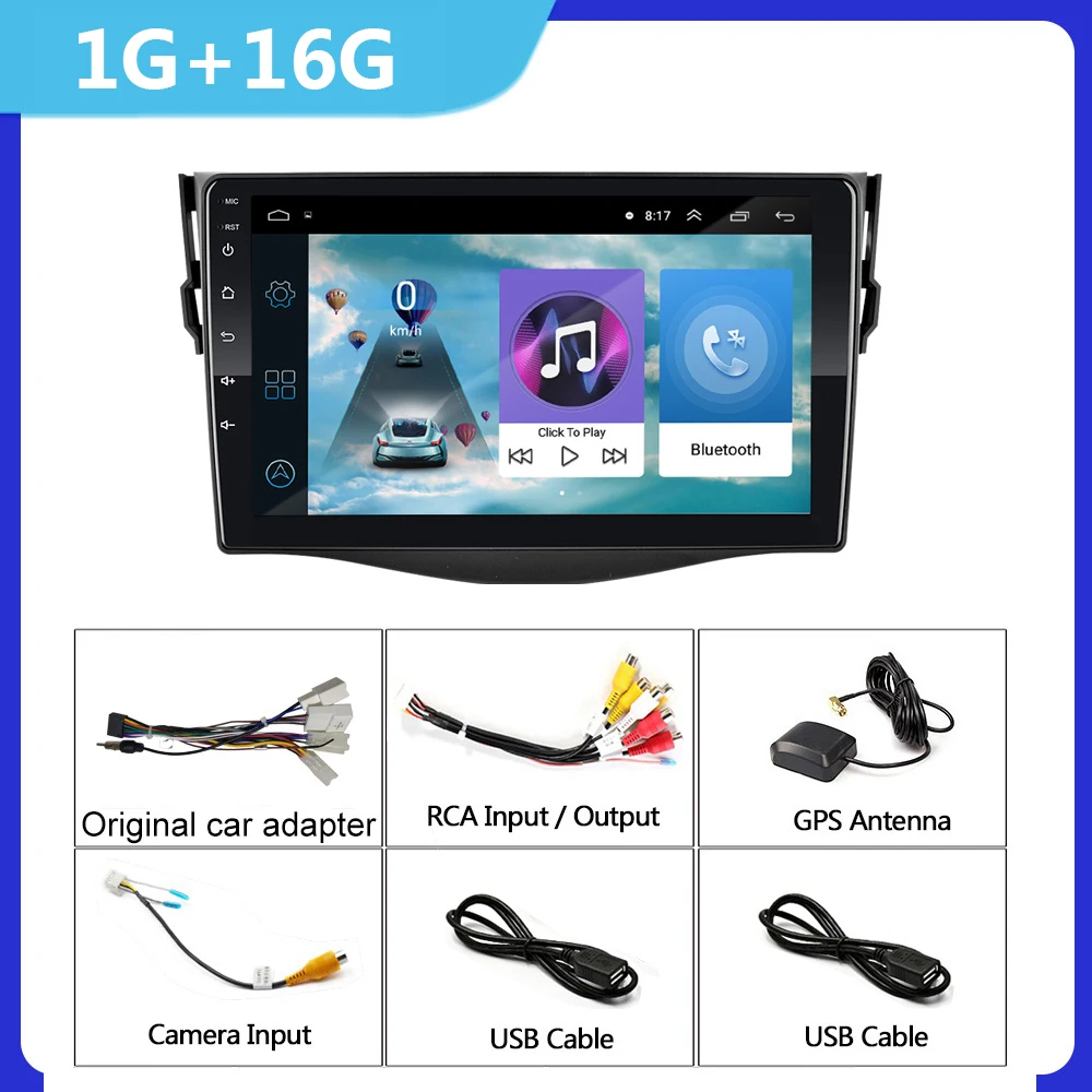 2G+ 32G 9 ''2din Android 9,1 Автомобильный мультимедийный плеер для Toyota RAV4 Rav 4 2007 2008 2009 2010 2011 Автомобильный Радио gps навигация Wifi - Цвет: 1 16G NO Camera