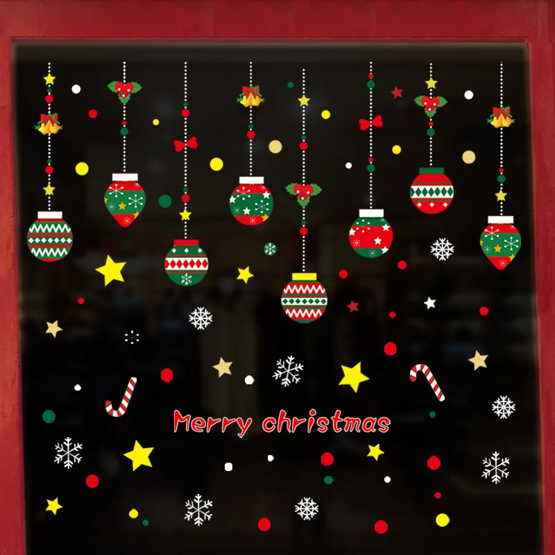 Navidad, сделай сам, оконная пленка, Рождественская наклейка, украшение на Хэллоуин, оконная наклейка, рождественские украшения, ПВХ, новогоднее стекло, Мура - Цвет: SR 9