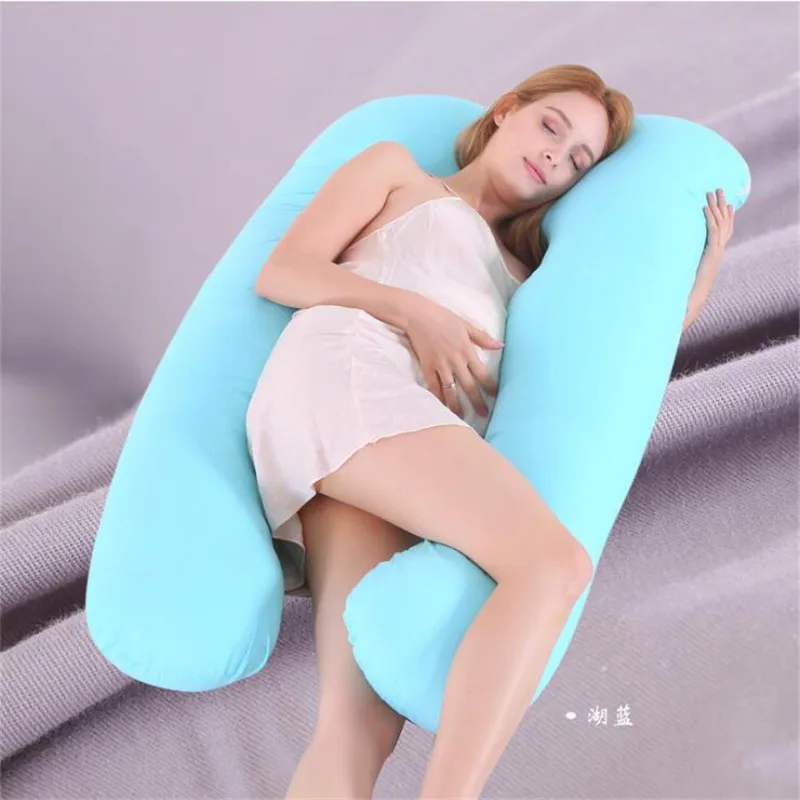 Подушка для сна для беременных женщин, хлопок, u-образная Подушка для беременных, подушка в полоску