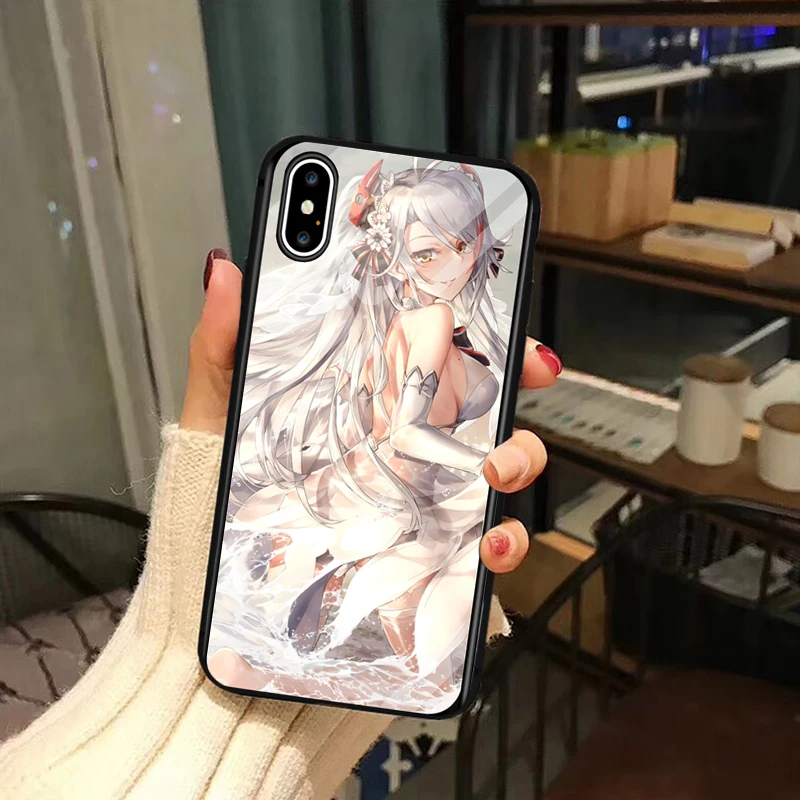 Чехол из закаленного стекла для телефона для мобильных игр Azur Лейн для iPhone 11 Pro Max X XS Max XR 6 6s 7 8 Plus, сексуальный Чехол для мобильного телефона - Цвет: 19