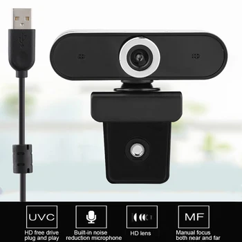 

Webcam HD Web Cam Conference Video Calling Web Camera with Microphone Rotatable Clip for Laptop/ Desktop