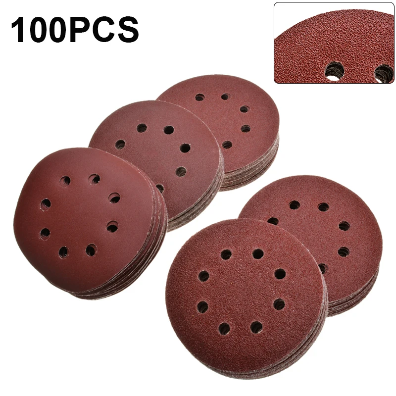 Medium 5/" Orbital Sander Pads Hook Loop 80 Grit 125mm Punched Sanding Discs