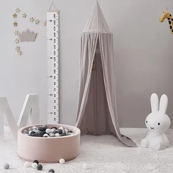 

Round Canopy for Kids Deep Sleep Baby Bed Valance Curtain Bedding Cover Curtain Net Nursery Room Decor Tent Bedcover HM0096