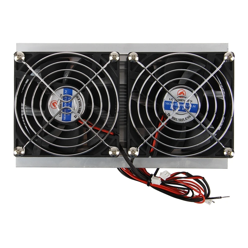 

Thermoelectric Peltier Refrigeration Cooling System Kit Cooler Double Fan DIY