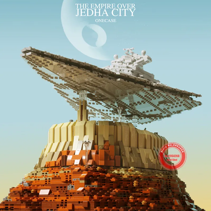 

MOC First Order Star Destroyer Starwars The Empire Over Jedha Fit Legoings Star Wars MOC-18916 Model Building Blocks Bricks Toys