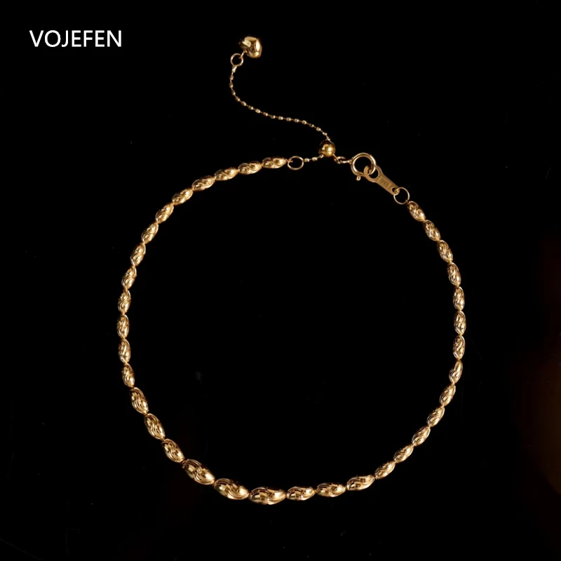 VOJEFEN AU750 изящная фотография для женщин 18K реальное золото милая звеньевая цепь |