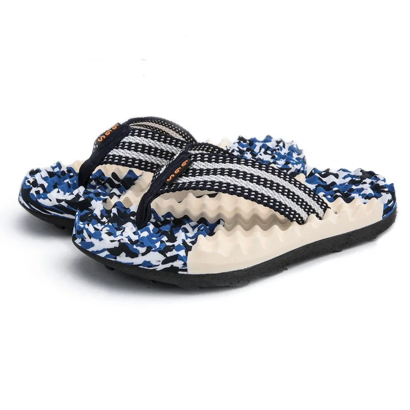 

New Flip Flops Men Outdoor Casual Cool Slippers High Quality Male Stripe Flat Bath