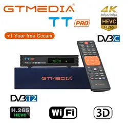 GTMEDIA TT Pro DVB-T2/T DVB-C спутниковый ТВ комбо приемник Поддержка H.265 HD 1080 P + 1 год CCCAM для Испании Польша Германия русский