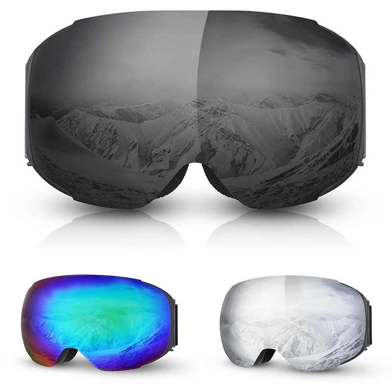 

RU.STOCK Magnetic Dual Spherical Lens Anti-fog Snowboard Goggles Ski Eyewear UV400 Protection Unisex Men Women Snowboarding
