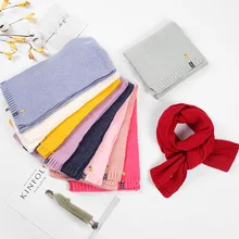 Вязаный шерстяной шарф для девочек и мальчиков; шарфы для детей; сезон осень-зима; шейный платок для детей; теплые аксессуары для улицы