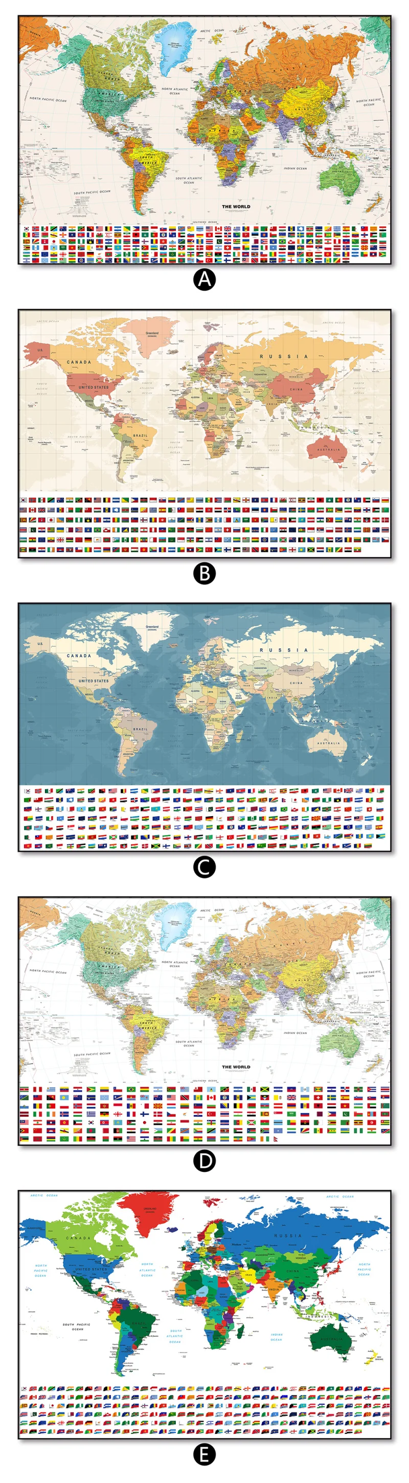 Настенная живопись на холсте, Карта мира, флаг страны, современные картины, печать плаката для офиса, гостиной, дома, декоративные
