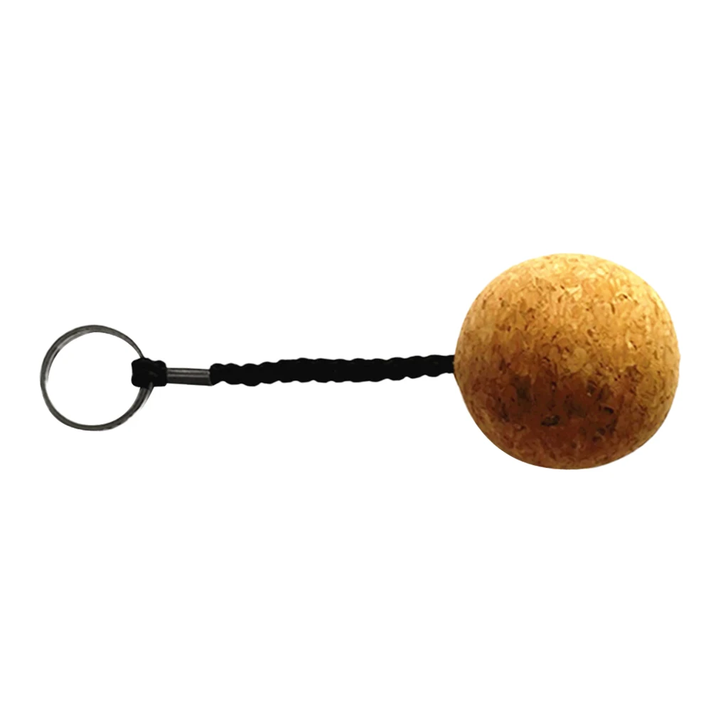 4Pcs Floating Cork Keyring Water Sports Wooden Ball Marine Floatable Buoyant Key Ring Boat