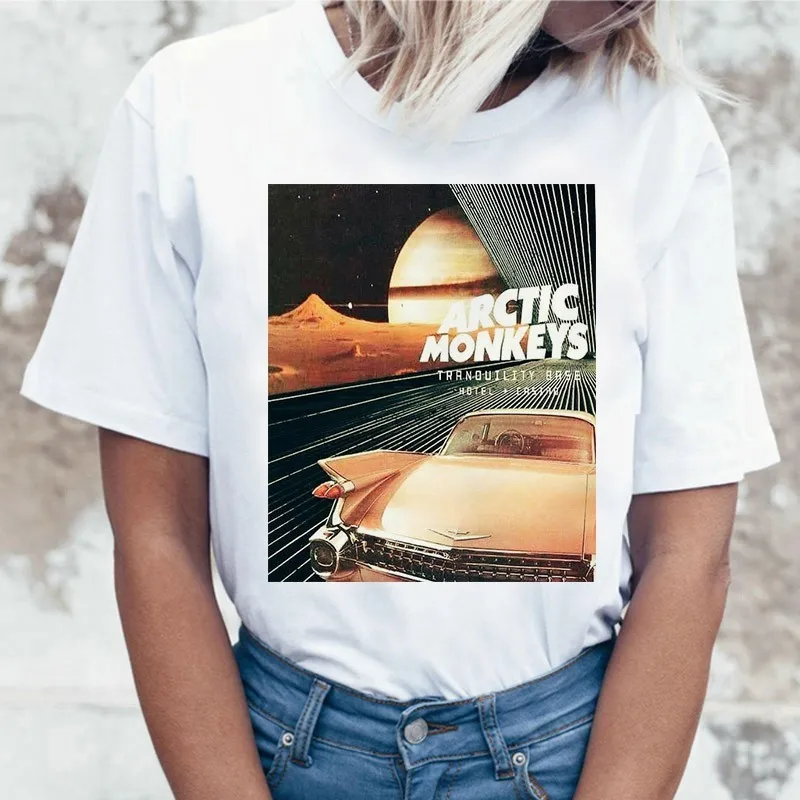 2019 летние топы Arctic Monkeys белая футболка женская короткий рукав Футболка с круглым
