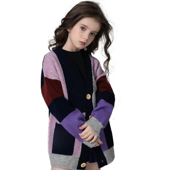 

2020 High Quality Fashion Girl Sweater Cardigan Baby Girls Sweaters Toddler Children Autumn Winter Kids Girl Knitted Sweater