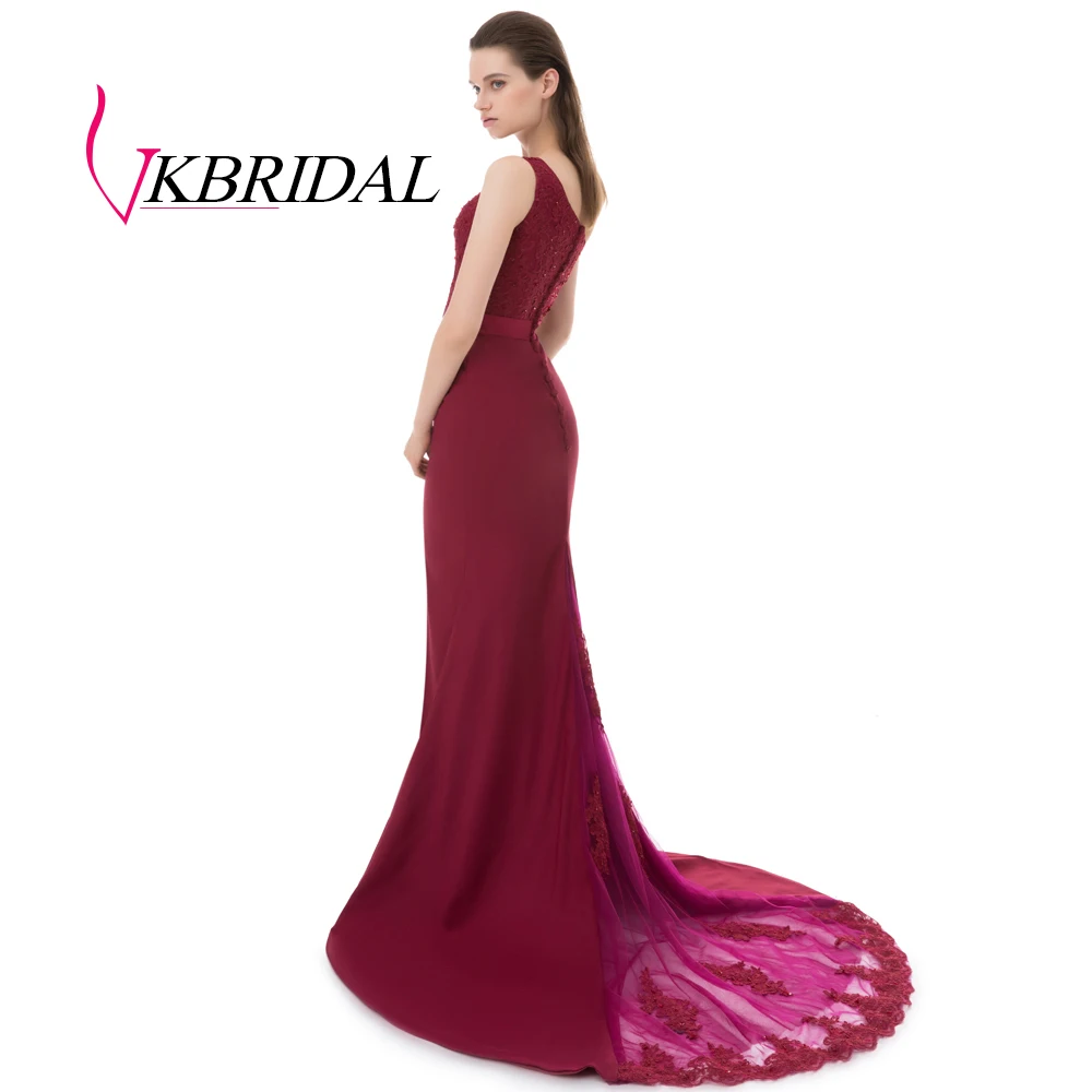 VKBRIDAL платья для подружки невесты, украшенные бисером для пригласительные на свадьбу новые кружевные аппликации Формальные платье русалки