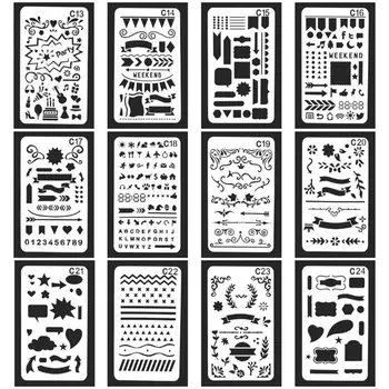

24pcs/set Children Painting Template Hand Account DIY Album Drawing Board Stenci
