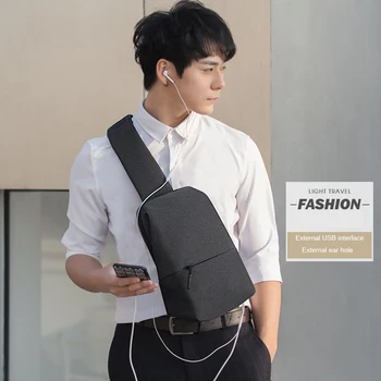 

Shoulder Bags For Men High Quality Oxford Crossbody Bags USB Charge Men Chest Bag Money Phone Sling Bag Teenager