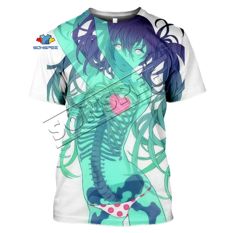 

3D Print Women&Men Ghost animation Terrible girl cartoon clothing Tshirt GHOST T-shirt Hip Hop Pullover Harajuku Short Sleeve