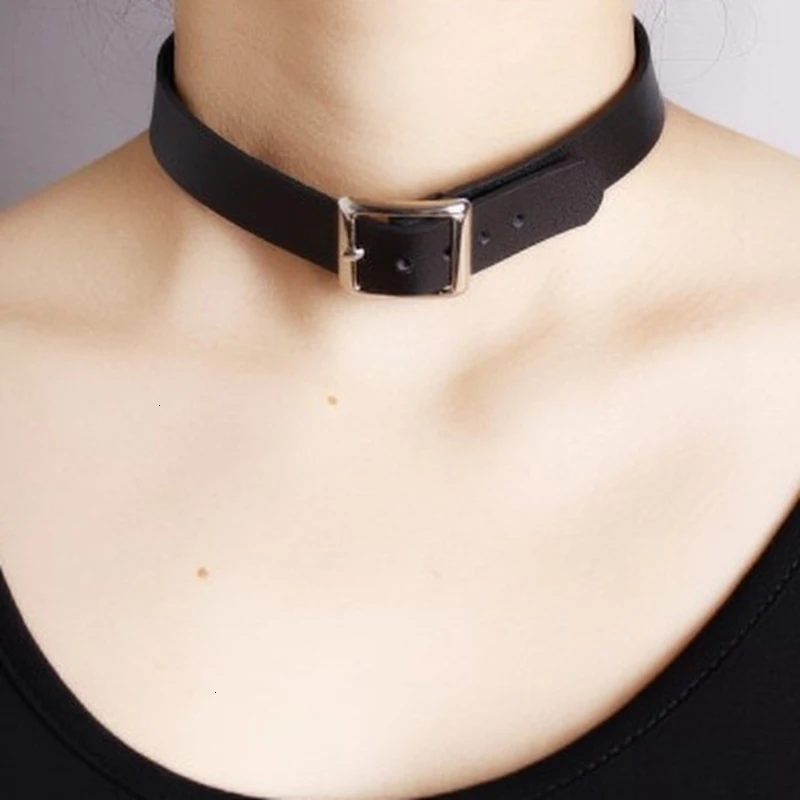 2017-Vintage-Bijoux-Women-Men-Jewelry-Cool-Punk-Goth-Choker-Necklace-Leather-Collares-Round-Metal-Pendant