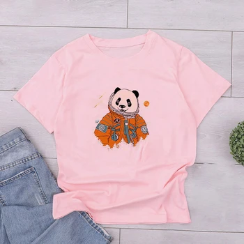 

space panda lovely Harajuku Kawaii T Shirt Women Men Ullzang Cartoon T-shirt 90s Cute Tshirt Korean Style Top Tees