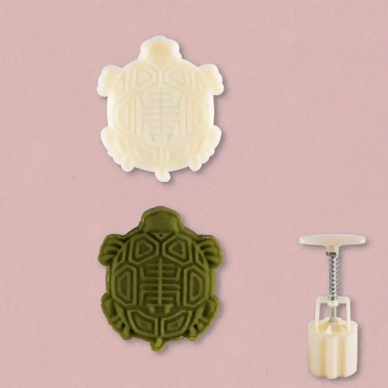 50g Moon Cake Mold Turtle Stamp Barrel Mooncake Hand Pressure Pastry Mould DIY Bakware Mid-autumn Festival