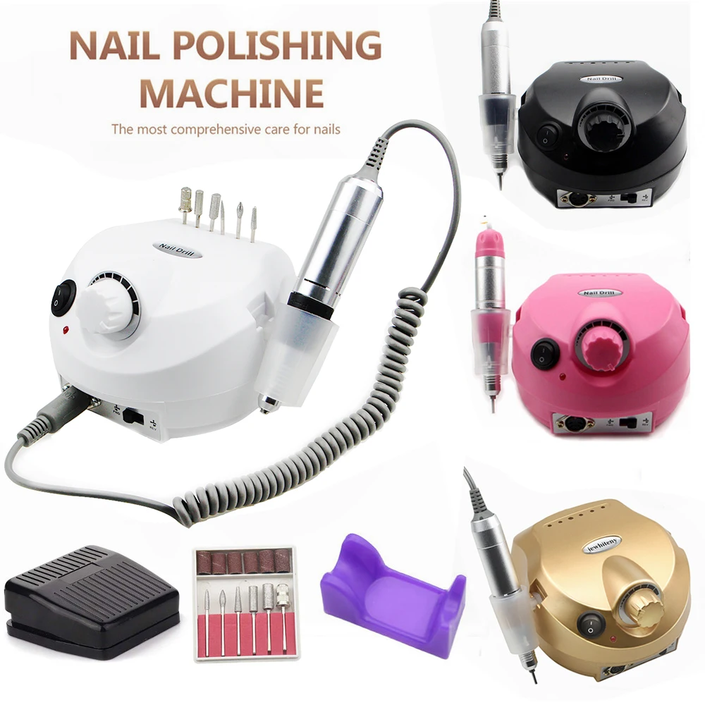 Kaufen Nagel Bohrer Maschine 35000RPM Pro Maniküre Maschine Gerät für Maniküre Pediküre Kit Elektrische Datei mit Cutter Nail art Werkzeug