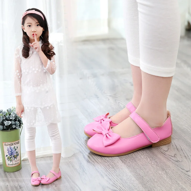 Весенне-Осенняя обувь для маленьких девочек детская обувь для девочек детская обувь кожаная обувь с бантом для студентов от 2 до 15 лет, белый, красный, розовый, фиолетовый
