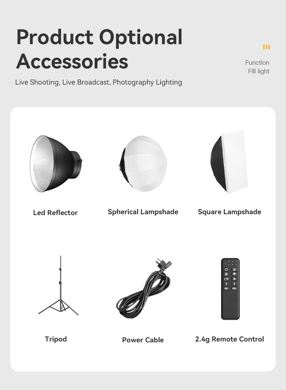 LED Video Light Photography Lamp 100W 3200-5700K Brightness Dimmable Lighting For Studio Video Shooting Portrait Live Streaming